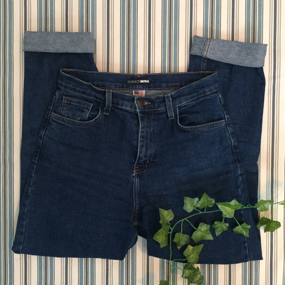 Dark Wash High Waisted Mom Jeans
